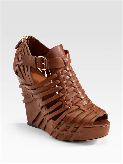 givenchy woven leather wedges|G Woven sandals in leather .